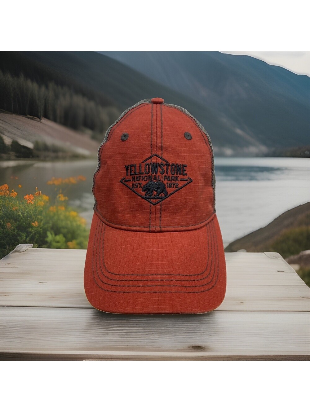 Yellowstone National Park Old Faithful Bison Hot Springs Glacier Baseball Cap